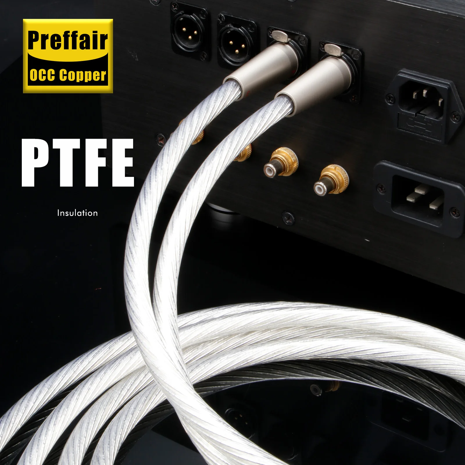 OCC Silver Plated XLR Cable PTFE Interconnects RCA Singnal Wire RCA to XLR Balance Cable For Amplifier CD Player