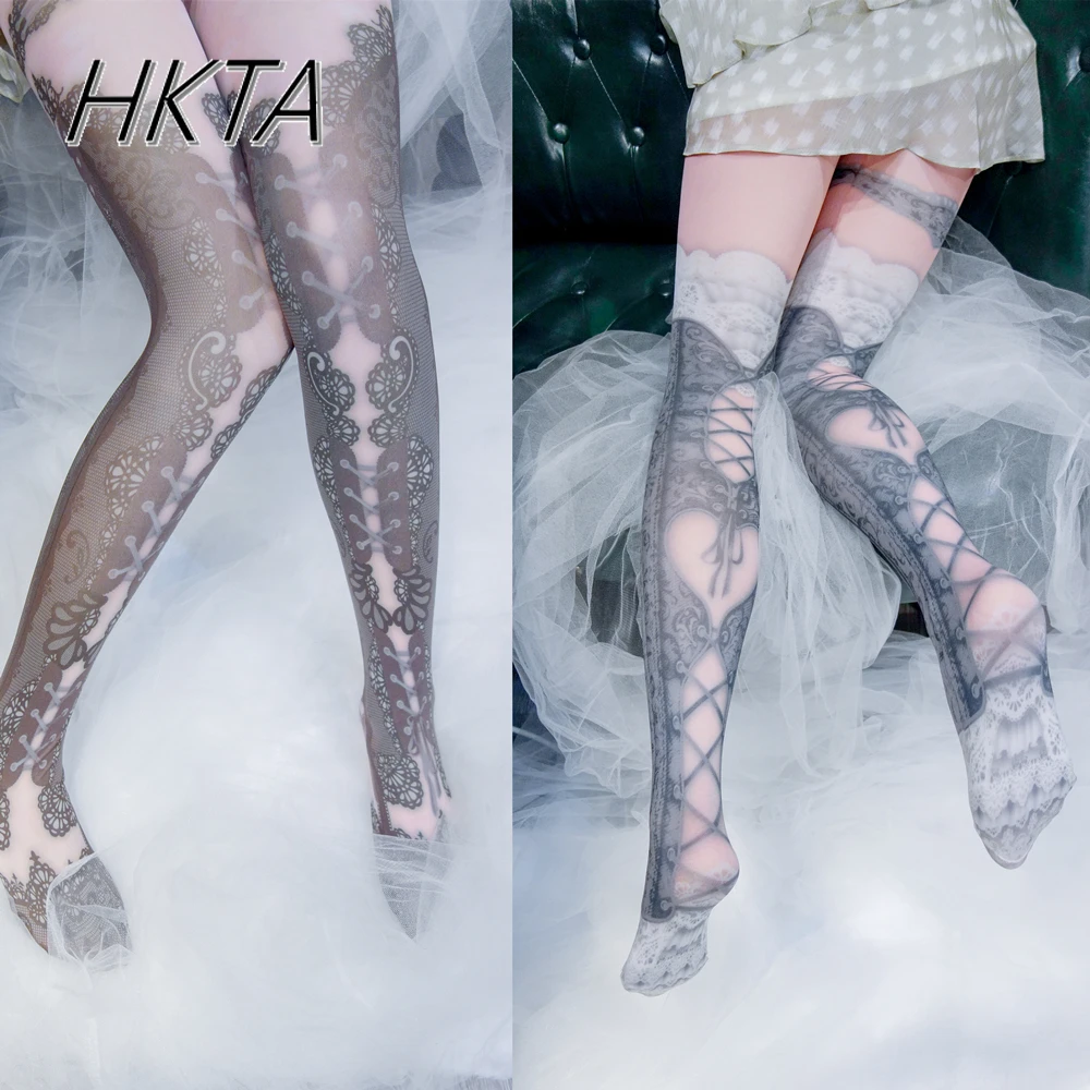 Japanische süße Mädchen Y2k Print Lolita Strumpfhosen Sommer neue Harajuku JK Hot Girl Cosplay Slim-Fit Leggings Frauen Sexy Strümpfe