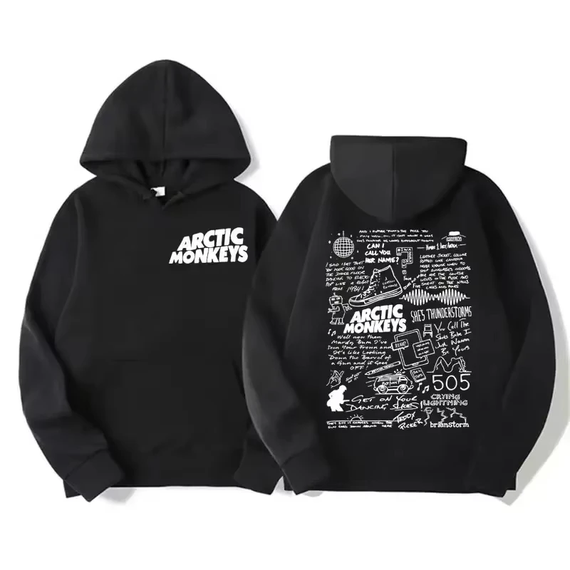 2026 Herren Retro Rock Arctic Monkeys Hoodie - Musikalbum-Muster-Druck Hip-Hop-Stil Übergroßer Vintage-Kapuzenpullover – Detail 18