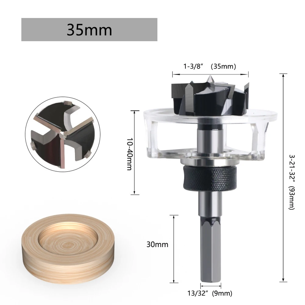 

CNC Concentric Design Woodworking Hole Opener DIY Projects 35MM Adjustable Dust Cover Drill Fast Opening Speed