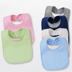 6-Pack Baby Bibs for Drooling and Teething 100% Cotton Solid Color Nreborn Bandana Unisex Bots Girls Drool Bib Square Burp Cloth