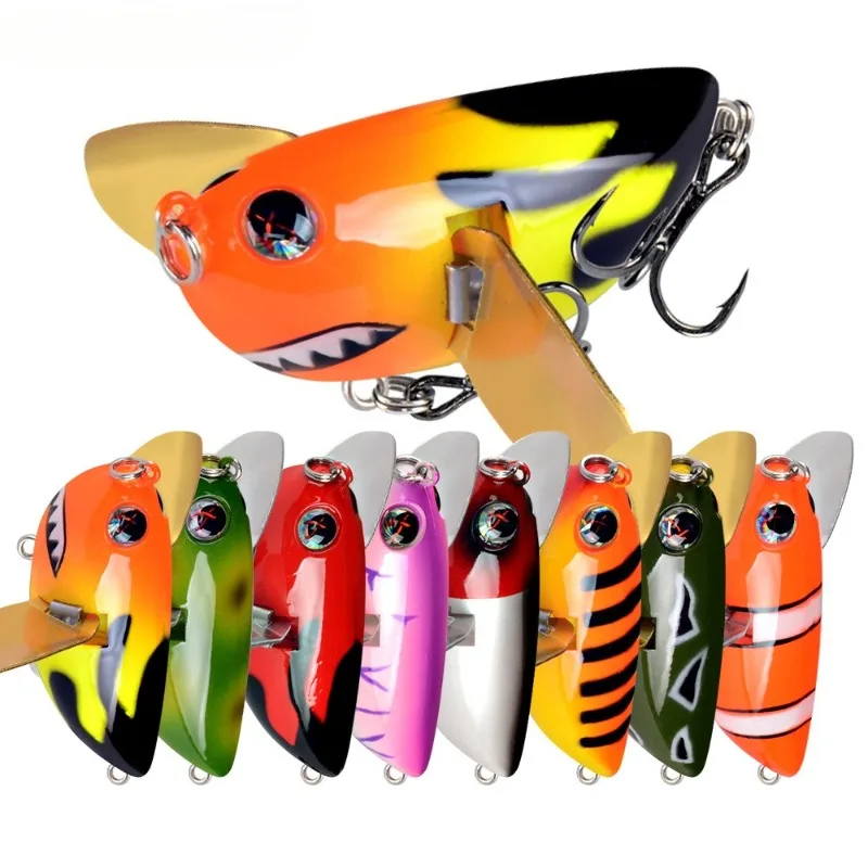 Novo Popper venda quente high end romance série de superfície de água 6cm/12.7g asas douradas isca