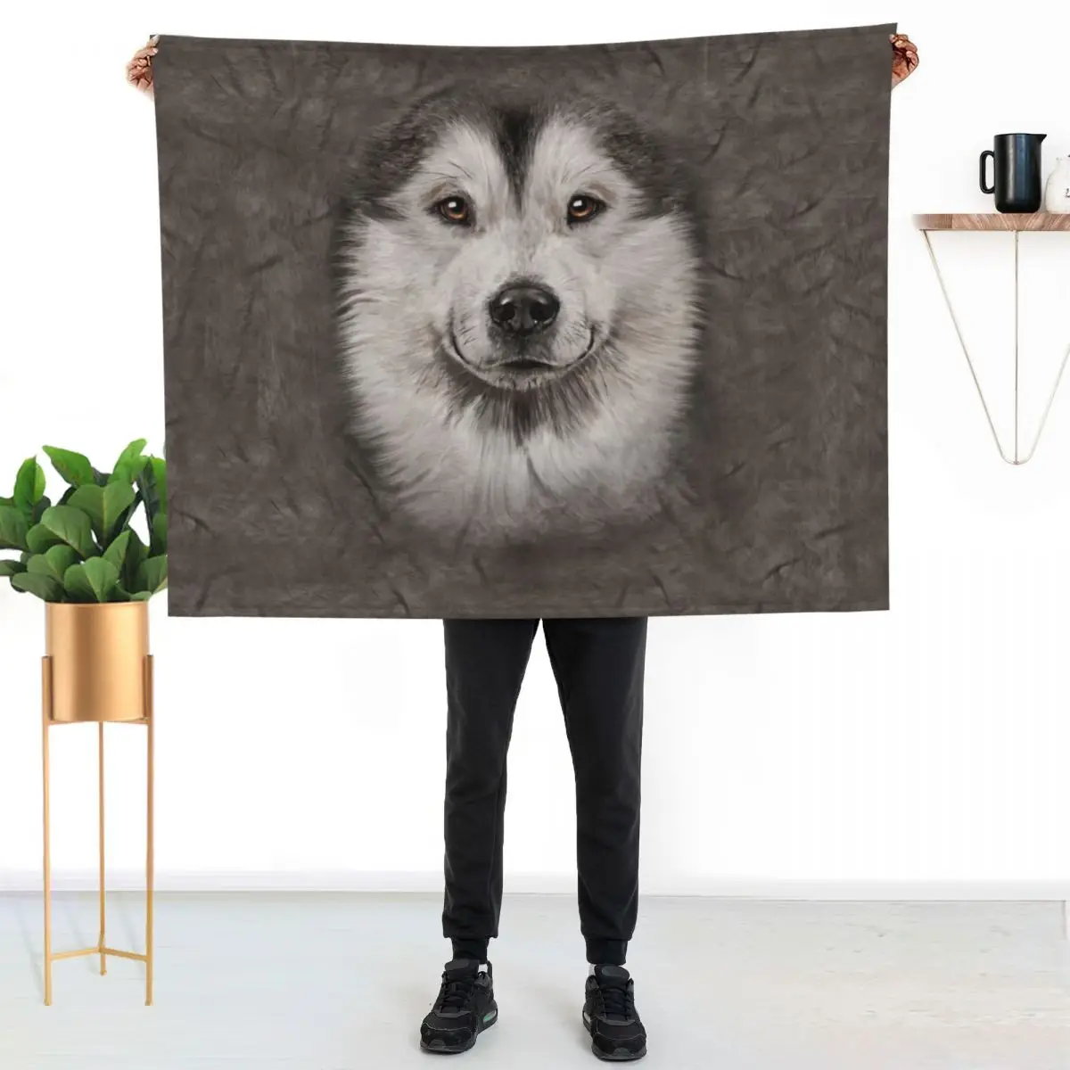 Mens Womens Alaskan Malamute Face 3d Gift Throw Blanket Quilt Luxury St christmas decoration Stuffeds Luxury Thicken Blankets