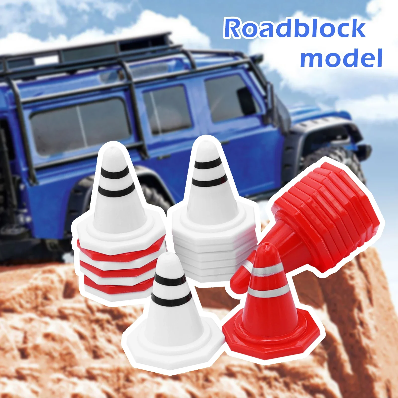 Drift Racing Track Plastic Mini Traffic Cones Toy Red White Light Weight for Kids Sports Training for 1/16 1/18 1/24 1/28 RC Car