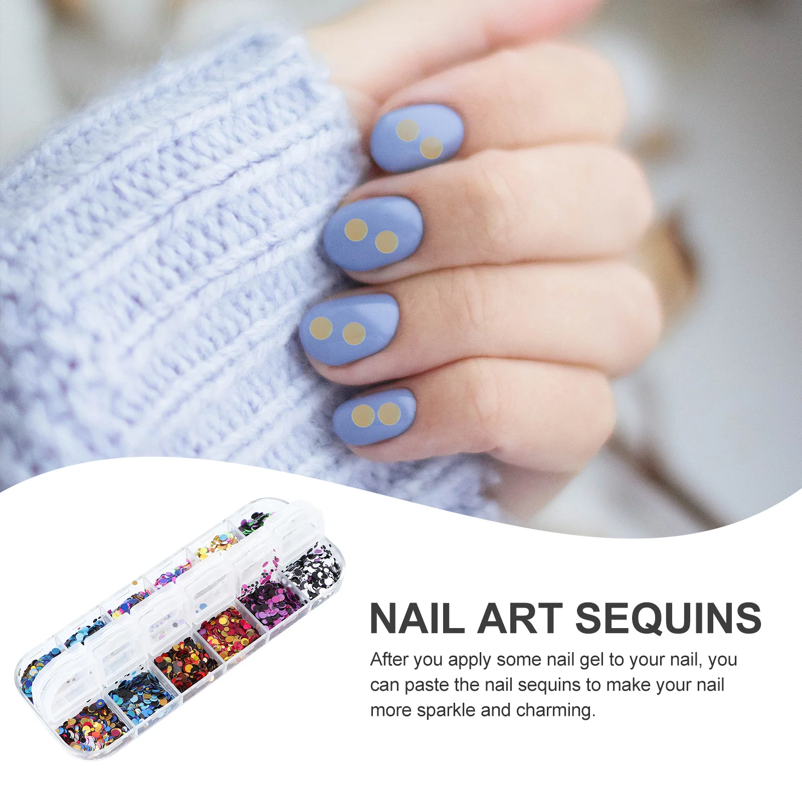 Arte lantejoulas colorido glitter lantejoulas flocos redondos para diy manicure decoração festival festa decoração de unhas