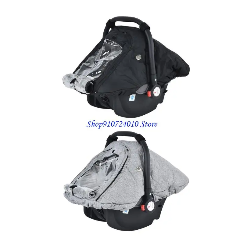 

77HD Windproof Car Protector Fleece Lining And Double Zipper Access For Infant Strollers Basket Wide Compatibility