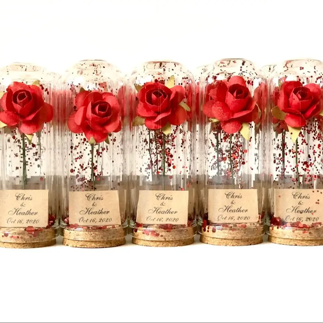 Bulk Rose Dome Favors for Guests, Wedding Favors Gift, Personalized Party Gifts, Beauty and the Beast Custom Favors, Bachelorett
