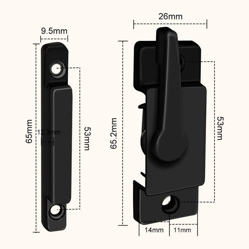 หน้าต่างบานเลื่อนล็อคสีขาว 2 Pack Cam Sash ล็อคสําหรับ Double Hung Window Latch ล็อคความปลอดภัยไวนิล Window Sash