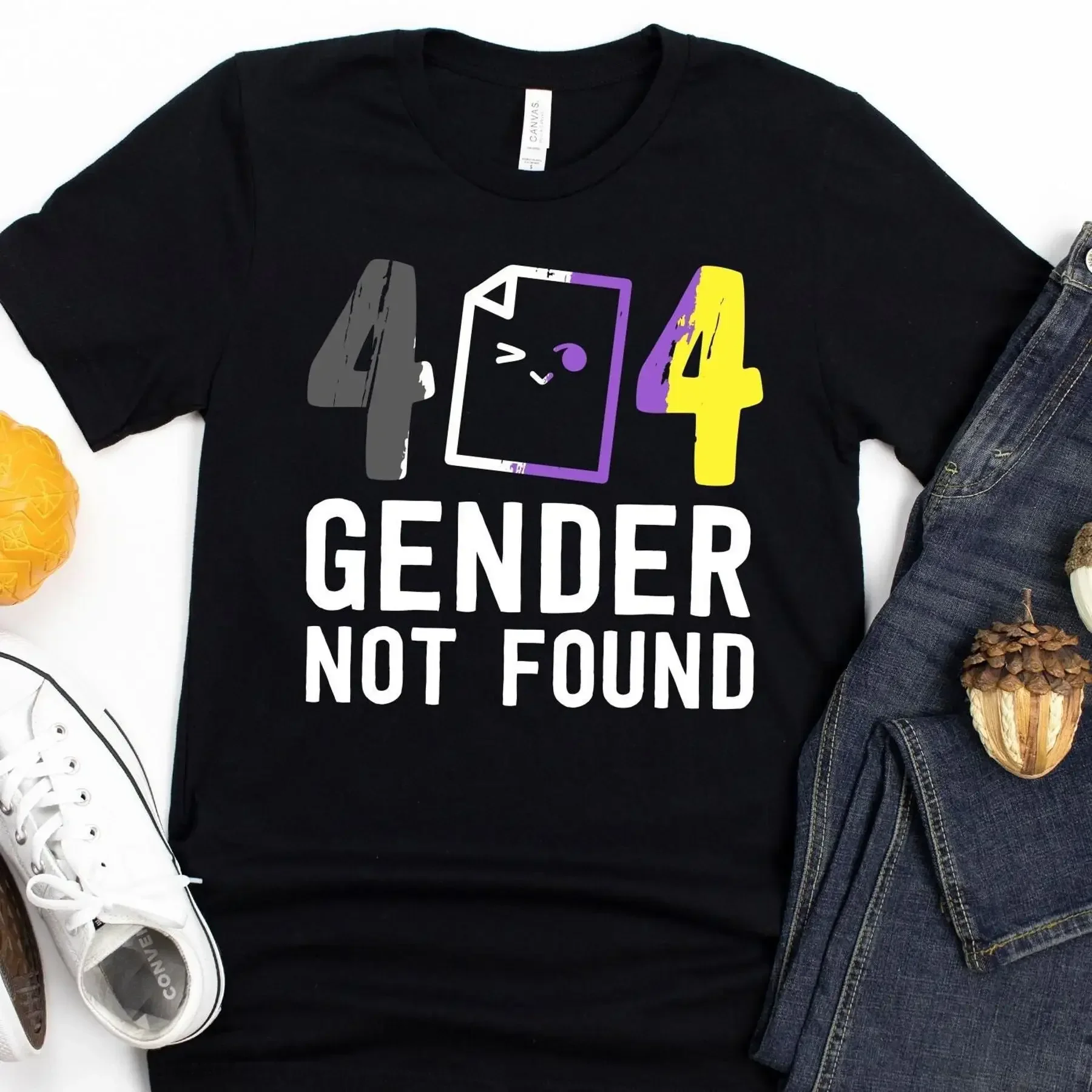 Camiseta con mensaje 'Error 404: Género no encontrado', No Binario, Genderfluid, LGBT, Genderqueer, Orgullo No Binario