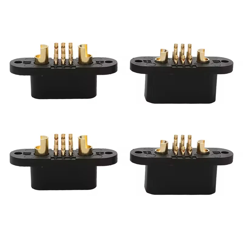 2Pairs 2+9 Pin DC 500V 3-25A Male Female Power Supply Plug Copper Plating Gold Terminal Connector for RC Model Airplane Drone