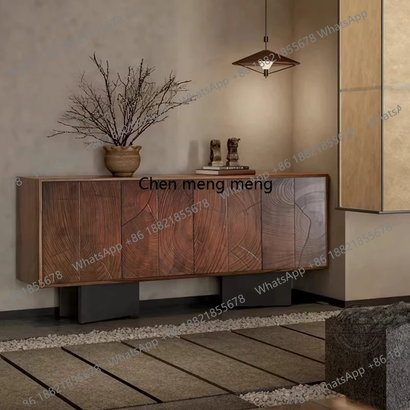 

Mid-Century Silent Solid Wood Sideboard Retro All Solid Wood Entrance Cabinet Storage Cabinet Simple Storage Cabinet