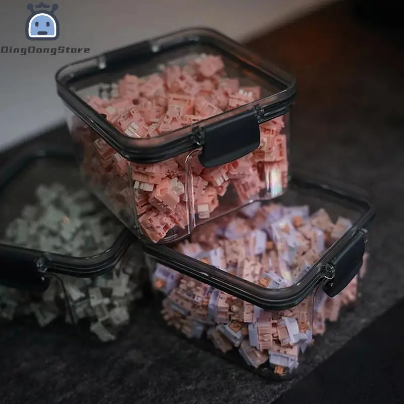 1Pc Keyboard Switches Container Storage Box PC Polycarbonate Switches Box For Mechanical Keyboard 460/700ml Desk Storage Boxes