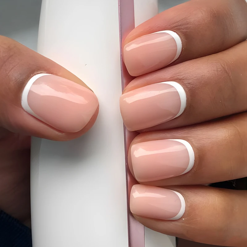

QPKUO kit de uñas acrilicas completo dusl forms nails для манікюру Woman Acrylic French Finger Nails Art Tips Wholesale Manicure