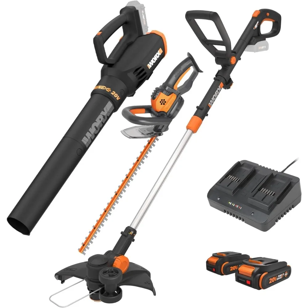 

Worx 20V String Trimmer + Turbine Blower + Hedge Trimmer (Batteries & Charger Included)