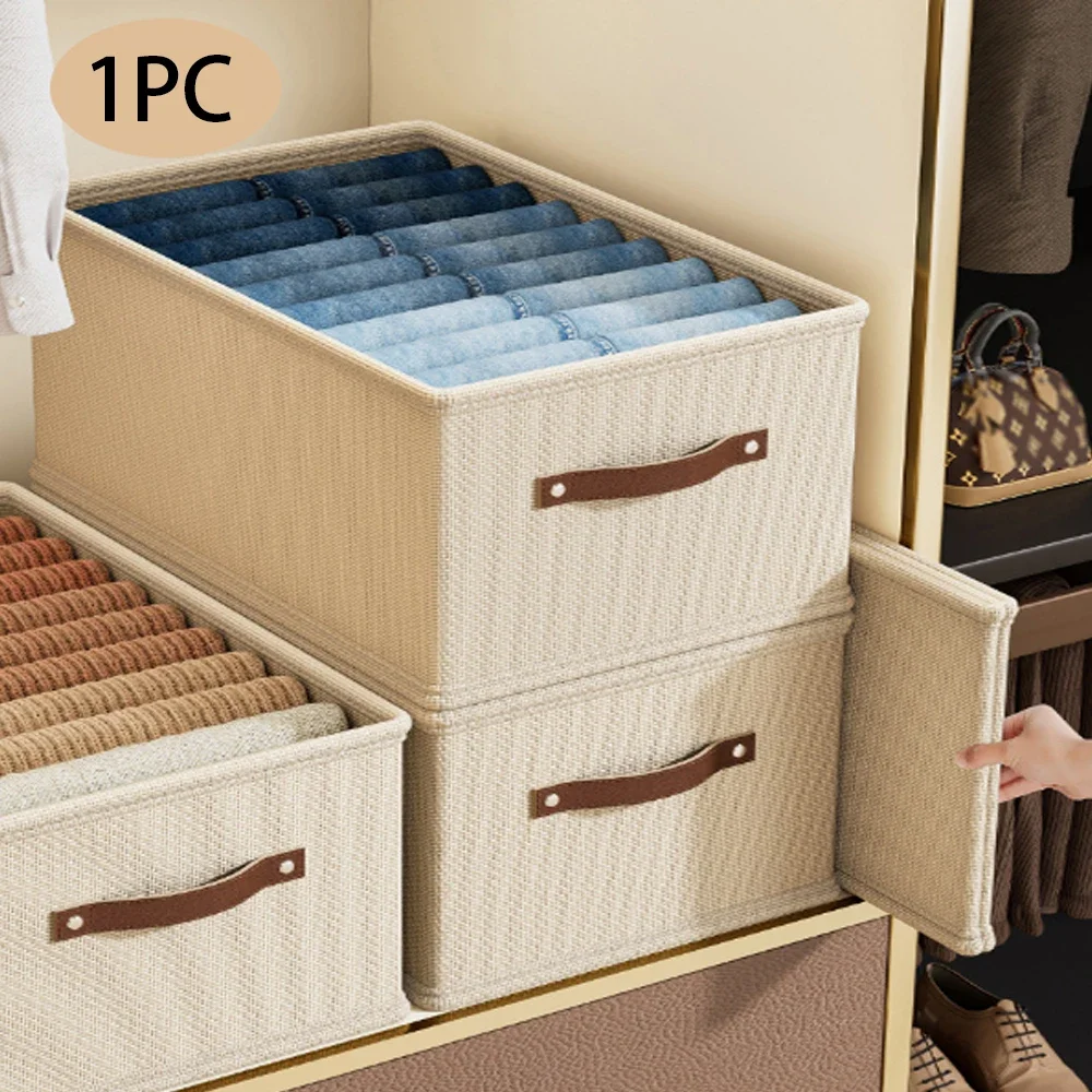 1PC Beige No Storage Box Storage Basket Clothes Storage Uncovered Bottom Shirt Sweater Sock Storage Oxford Cloth