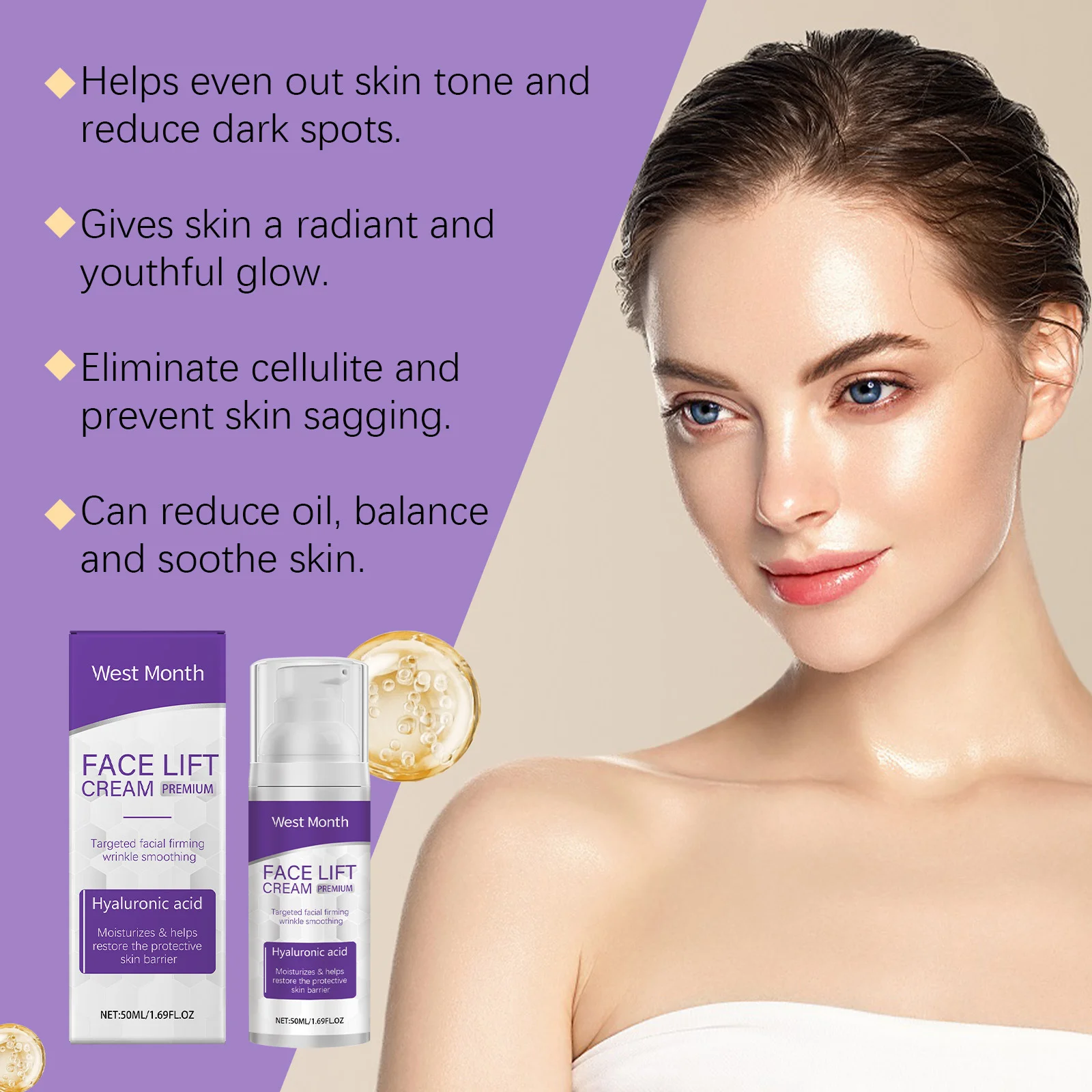 Lifting Face Cream Fade Fine Lines Hydrating Repair Barrier Anti Drying Lightening Refined Pores Smooth Rejuvenating Face Cream