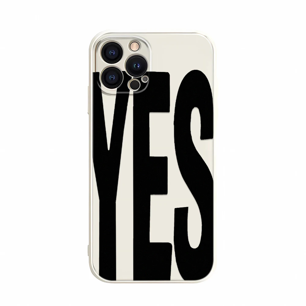 YES Personalized Art Black White Letters Y2K Phone Case For Xiaomi Redmi Note 14 13 12 12S Pro Plus 5G Soft Silicone Back Cover