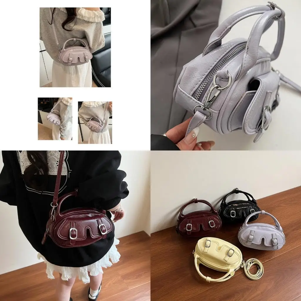 

D46D Women Shoulder Bag Simple Crossbody Bag Top Handle Bag PU Leather Bag
