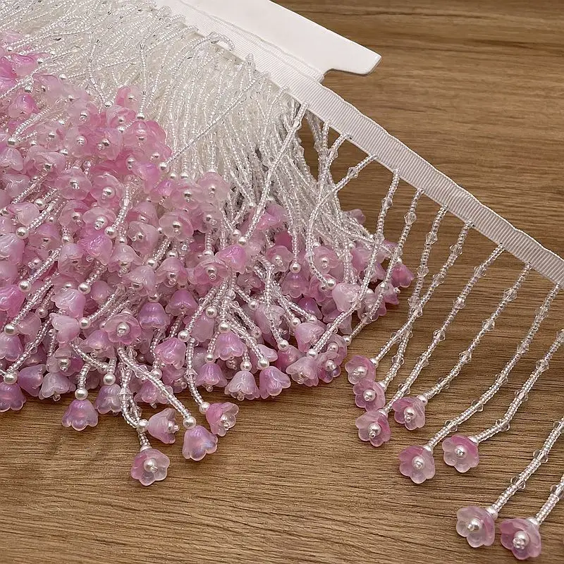 

Violate Beaded Fringe DIY Apparel Acessories Flower Acrylic Beads Outfit Decorative Lace DIY Vestido Chino Garment Decoration
