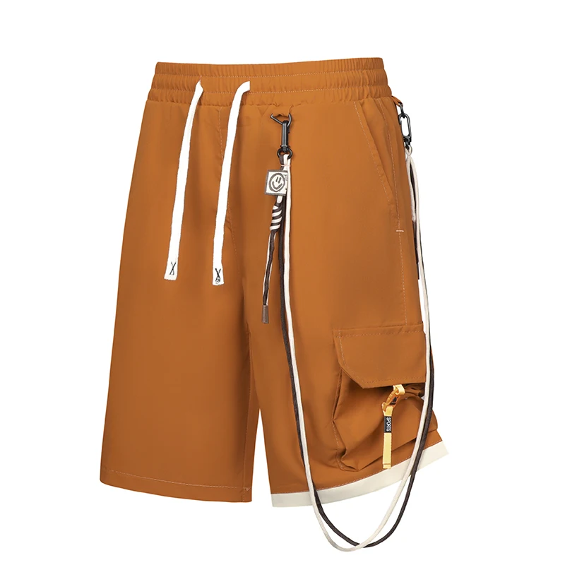 Men's Color Matching Shorts, Fashion Trend Loose Overalls, Versatile Casual Pants, Straight Five-point Pants