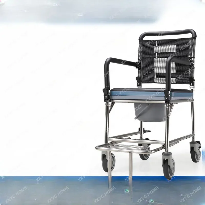 

Disabled People with Wheels Potty Seat Elderly Toilet Mobile Toilet Pregnant Women Reinforced Home Commode