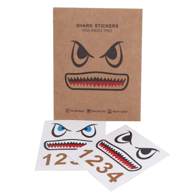 1 Set Battery Body Sticker Shark Adhesive Art Decals for for Mavic Mini