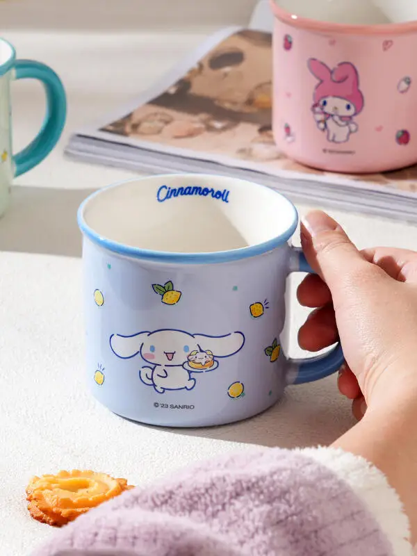 350ml Kawaii Cartoon Anime Sanrio Hello Kitty Ceramic Mug Breakfast Coffee Milk Drink Office Cereal Cup Children Graduated Gift
