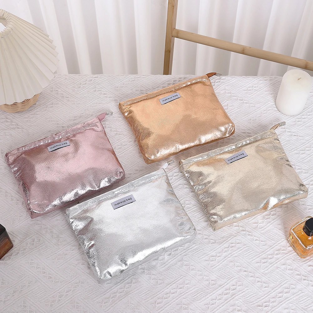 موضة لامعة الترتر حقيبة مستحضرات التجميل المحمولة المرأة مخلب زيبر الحقيبة حقيبة يد ماكياج مستلزمات التجميل تخزين أكياس مربعة بالجملة