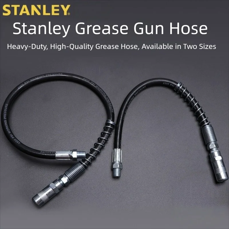 Stanley Grease Gun Hose 300/450mm Extended High-Pressure Lubrication Hose, Grease Gun Accessory Nozzle and Hose