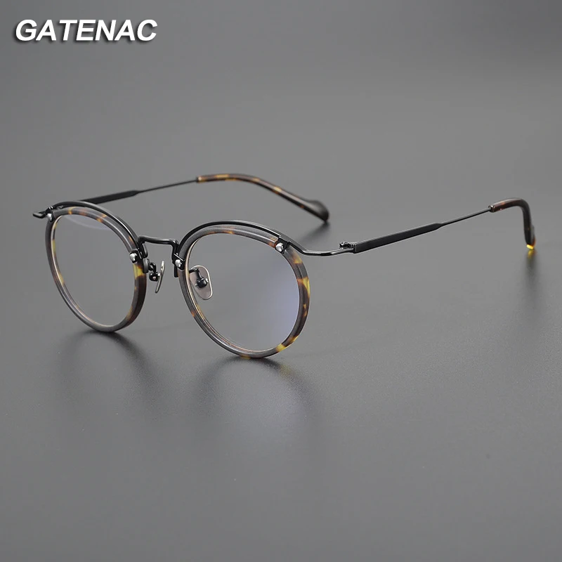 Vintage Round Titanium Eyeglasses Frame Men Ultra Light Prescription Myopia Glasses Frame Women Retro Korea Luxury Brand Eyewear