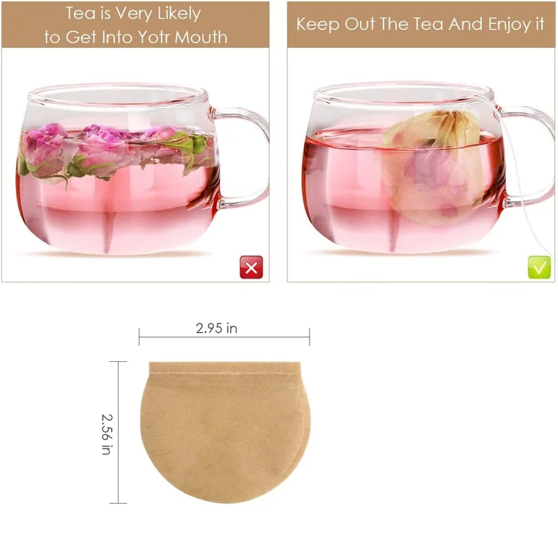 5000Pcs/Lot Tea Filter Bags Organic Disposable Multi Purpose Natural Unbleached Paper Drawstring Loose Leaf Tea Bags