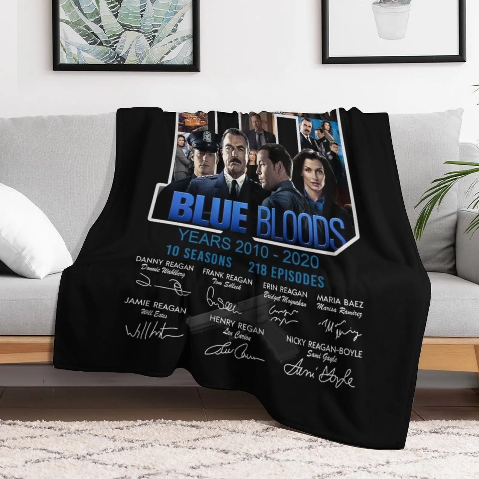 الدم الزرقاء سنة 2010 أ؟؟ 2020 10 مواسم 218 حلقات توقيعات قميص رمي بطانية بطانيات فروي #2