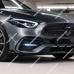 For Mercedes W206 B Style Front Inserts with LED Locating Light C Class C200 C300e C400e C43 2021-2023 Foglamp Grille LED Trim