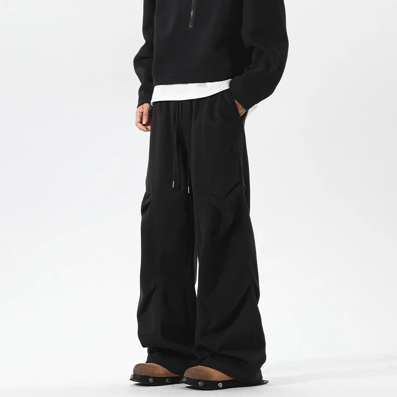 M-XXXXXL Solid Color Casual Pants with Elastic Drawstring Waist Comfortable Fall Trousers for Men Plus Size Lounge Pants 5XL 4XL