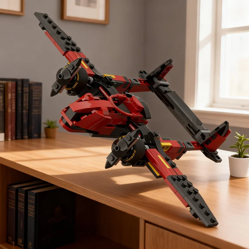 221pcs MOC Scuderia P38 Lightning ALT City Champions Model Building Blocks Christmas Gift Toys Architecture Display DIY Craft