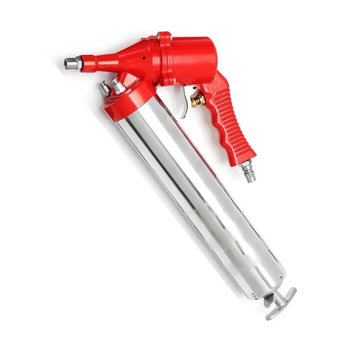 1 Set Car Manual One Hand Grip Air Mini Pneumatic Compressor Pump Grease Tith Pipe Tupe Hose For Gun Red For SUV Truck