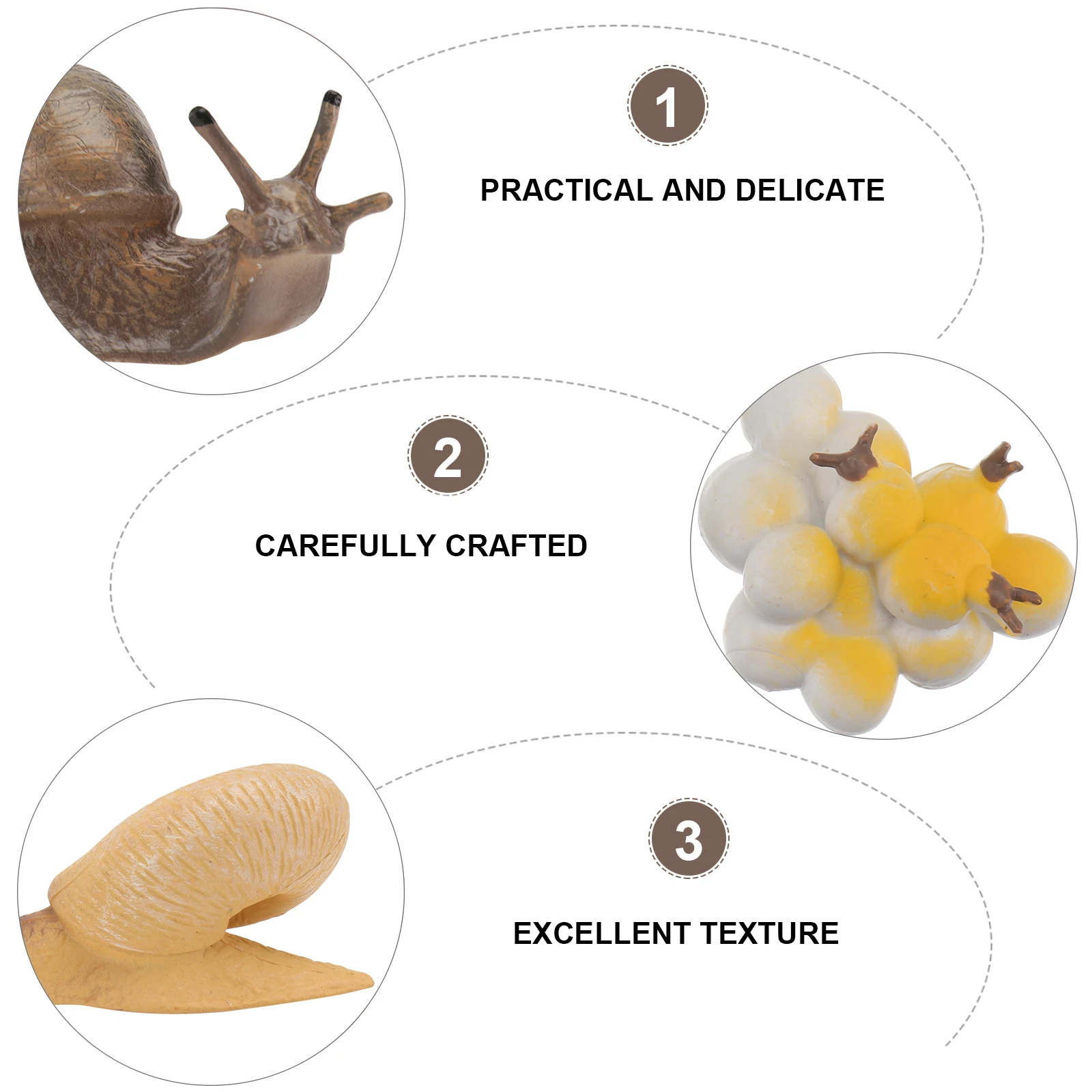 

4pcs Snail Growth Cycle nament Plastic Educational Figurines Kids Plaything Decor Life Cycle Toys Animals Figurines