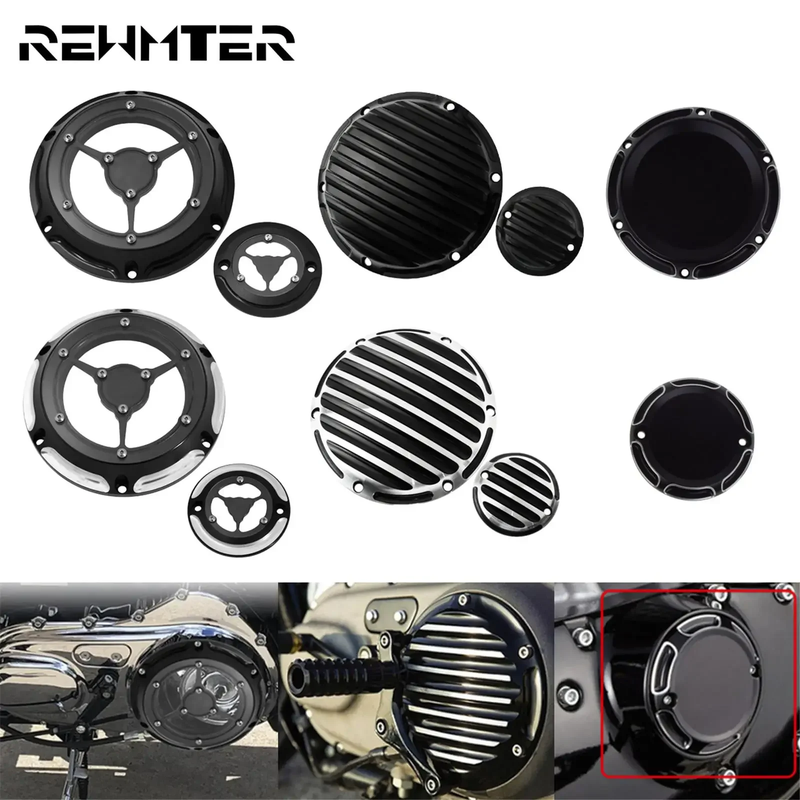 

Motorcycle CNC Derby Cover Timer Timing Cover 6 Holes Set For Harley Sportster 883 1200 XL 2004-2017 72 Nightster Forty Eight