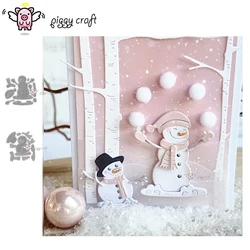 Piggy Craft metal cutting dies cut die mold Christmas snowman Scrapbook paper craft knife mould blade punch stencils dies