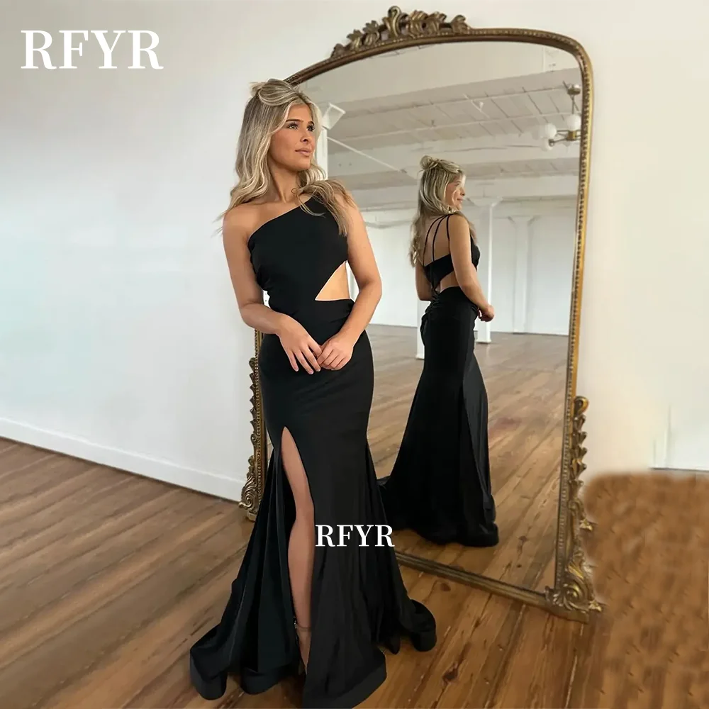 

RFYR Mermaid Prom Dress One Shoulder Evening Dress Cut Out Formal Party Dresses for Arabic Women فساتين مناسبة رسمCustomized