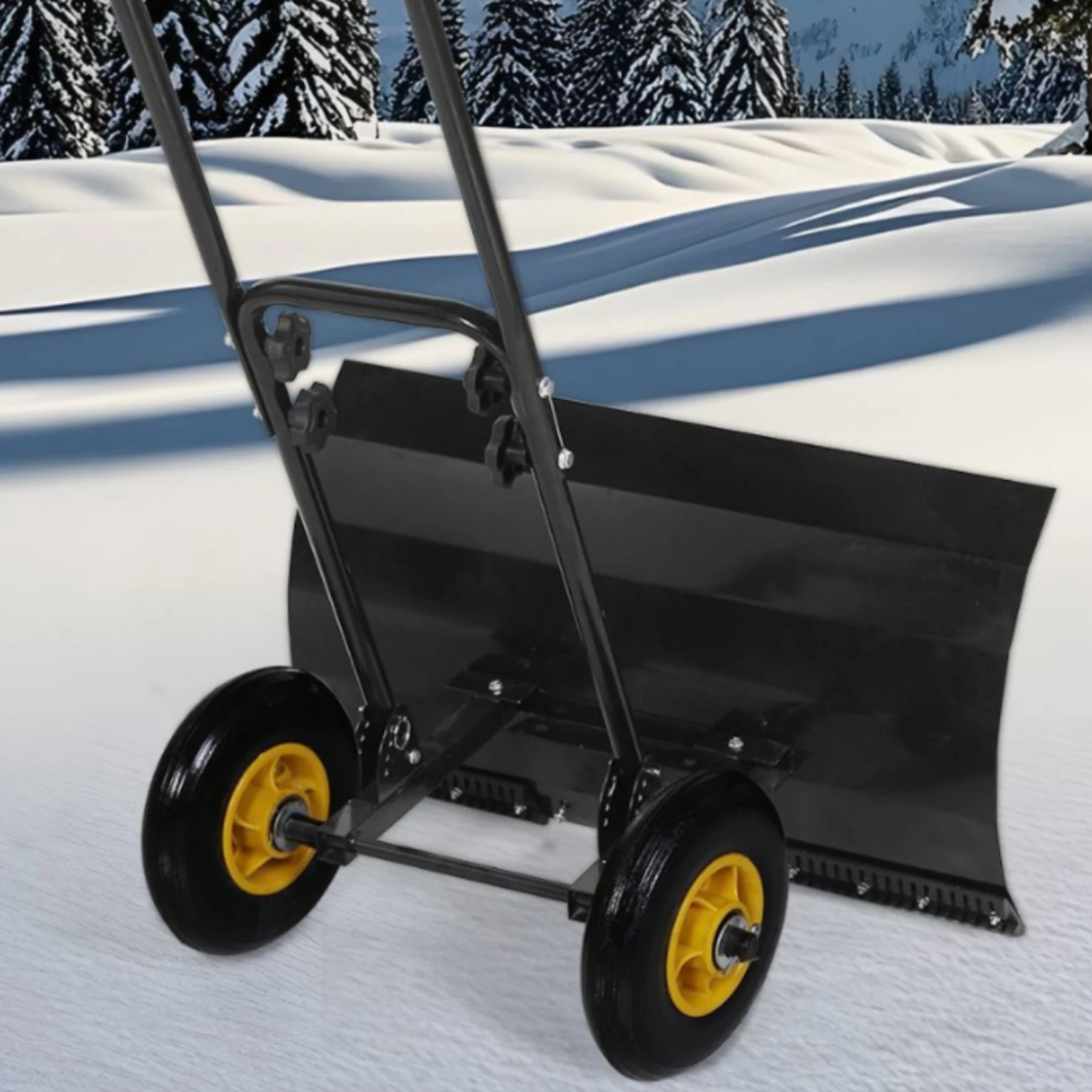 

Wheeled Ice Remover Pusher Riveted Rim Metal Ice Remover Pusher