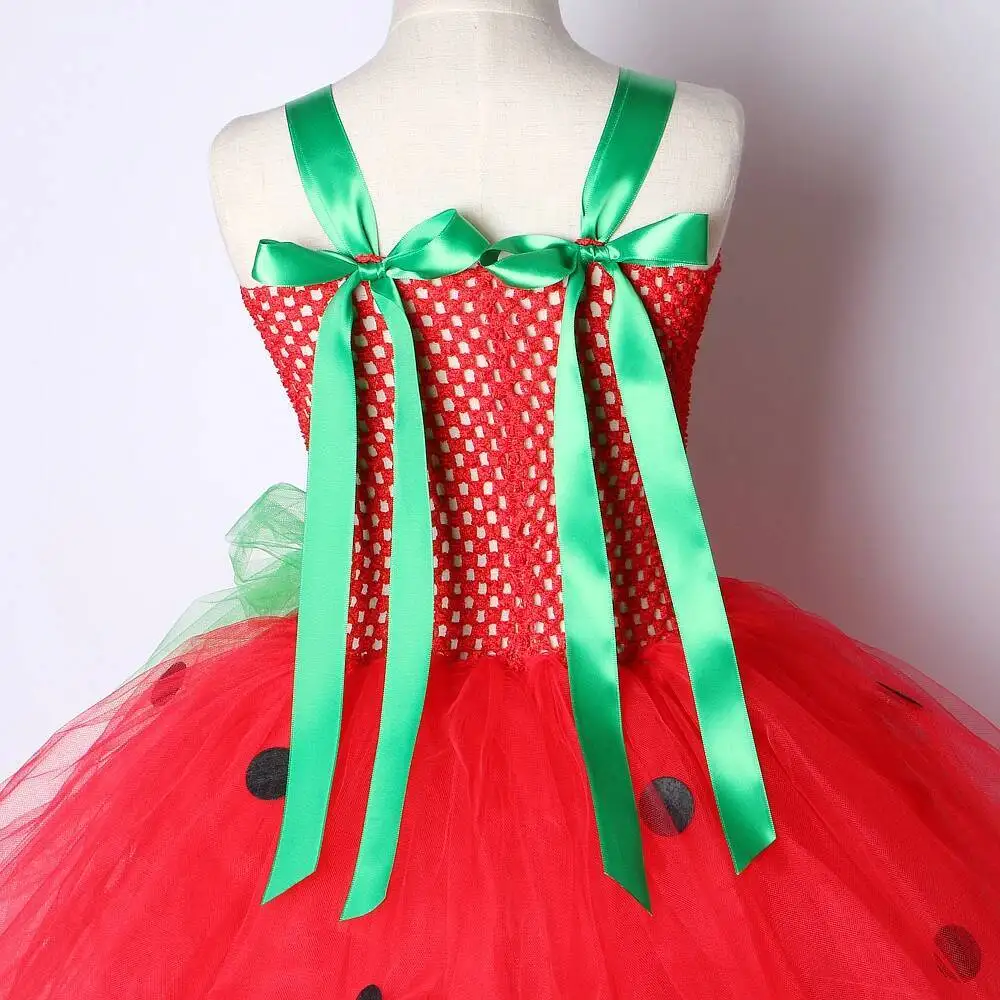 Baby Girls Strawberry Tutu Dress for Kids Birthday Costumes Fruits Party Princess Dresses Children Halloween Christmas Outfits