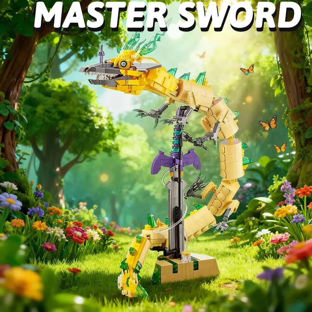 MOC الطوب Zeldaing التنفس البري ماستر السيف دموع التنين الأبيض أنيمي الحلي اللبنات التجمع لعبة هدايا الاطفال #1