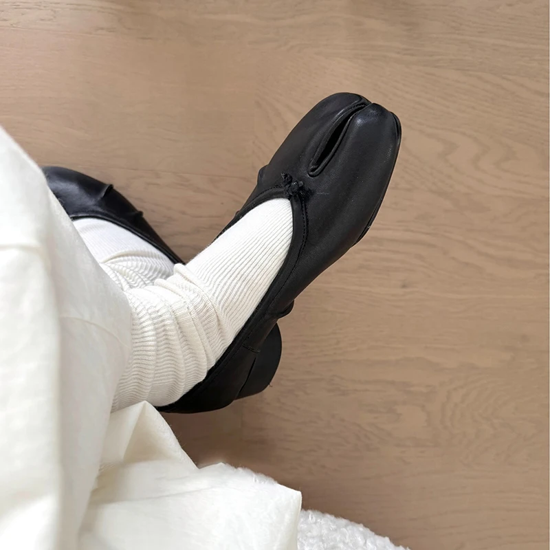 Roundtoe midheel shoes Womens Genuine leather High heels Sheepskin Pleated Tibi splittoe shoes Women Mary Jane shoes Designer image 3