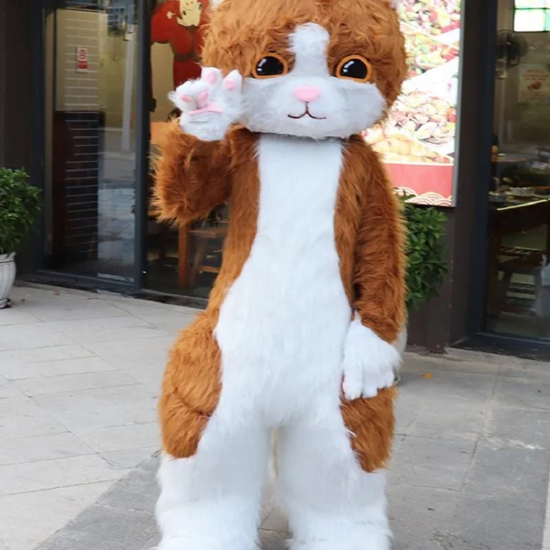 Orange Cat Inflatable Suit Giant Cats Cosplay Mascot Costume For Adult Cartoon Mascotte Performance Party Dress Up Doll Clothing