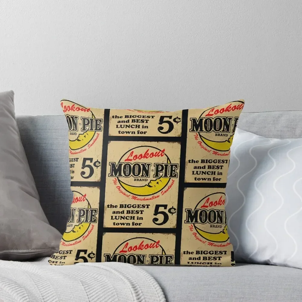 

MOON PIE VINTAGE ADVERTISEMENT SIGN TYPOGRAPHY Throw Pillow Cushions For Sofa christmas supplies Room decorating items pillow