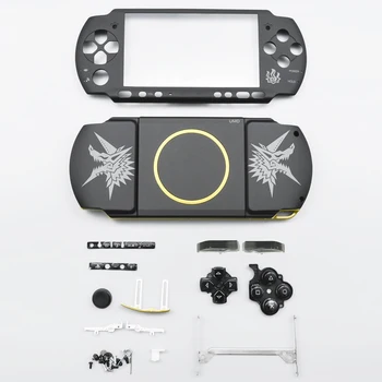 PSP 3000 수리 부품, 몬스터 헌터 테마 교체 하우징 쉘, 페이스플레이트 하단 커버 케이스, 풀 버튼 키트 포함 