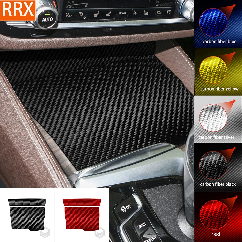 

For BMW 5 Series G30 2016-2022 Center Console Storage Box Panel Cover Tuning Soft Real Carbon Sheet Car Interior Accessories