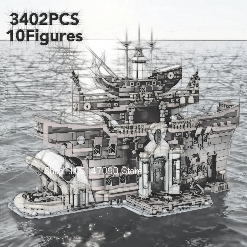 Nouveau modèle de restaurant flottant blocs de construction artisanat bateau restaurant jouets difficiles pour enfants et adultes vacances noël bir