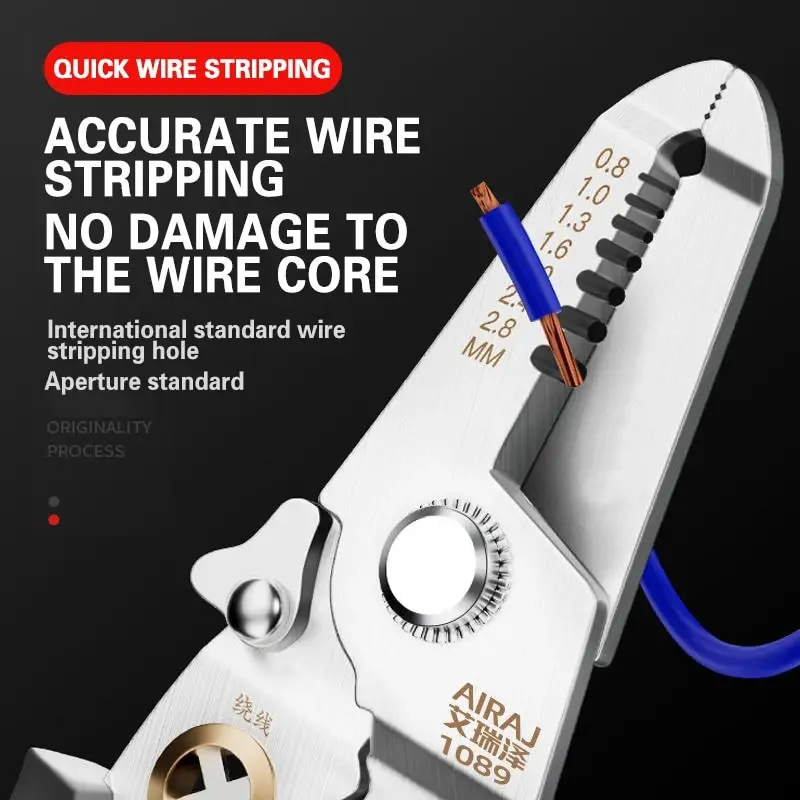 AIRAJ Wire Stripper Tools 16 In 1 Multitool Plier Crimper Cable Cutter Multifunctional Stripping Tool Crimping Pliers Terminal
